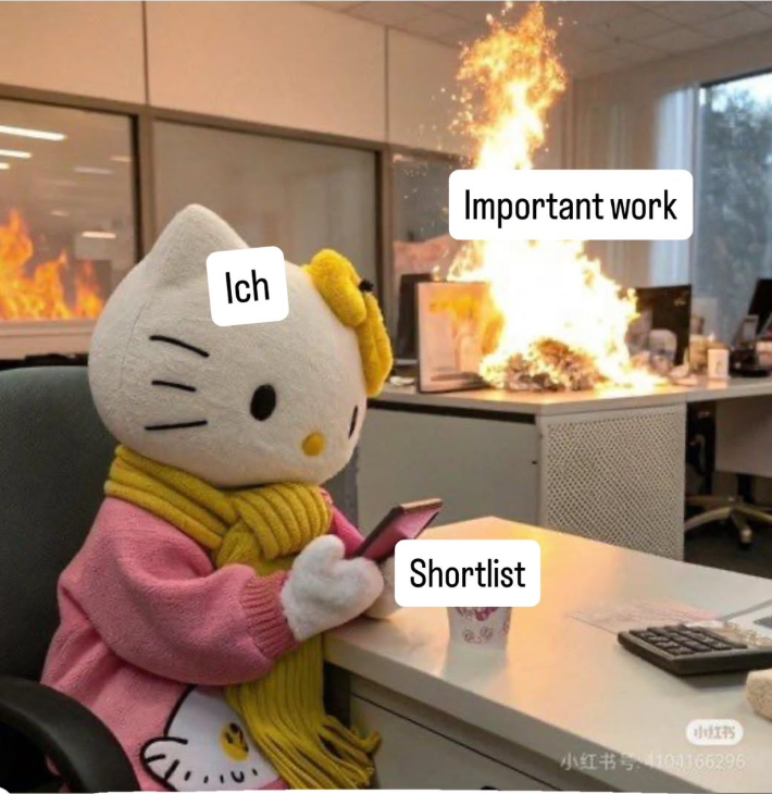 Meme: Nur auf die Shortlist starren